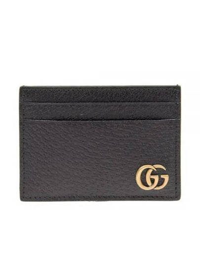 GG Marmont Leather Card Wallet Black - GUCCI - BALAAN 2