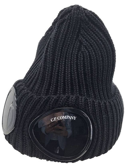 Extra Fine Merino Wool Goggle Beanie Black - CP COMPANY - BALAAN 2