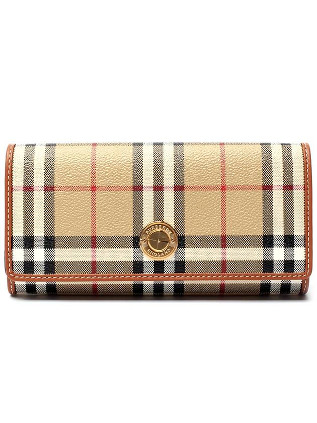 Vintage Check Flap Long Wallet Beige - BURBERRY - BALAAN 2