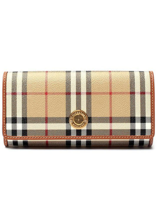 Vintage Check Flap Long Wallet Beige - BURBERRY - BALAAN 2