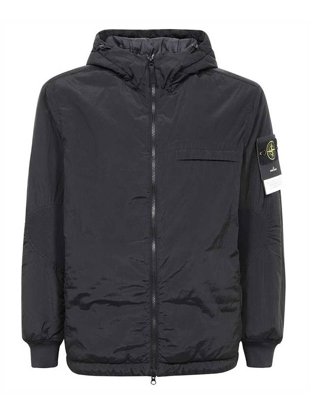 PrimaLoft-TC Nylon Zip Up Hoodie Black - STONE ISLAND - BALAAN 1