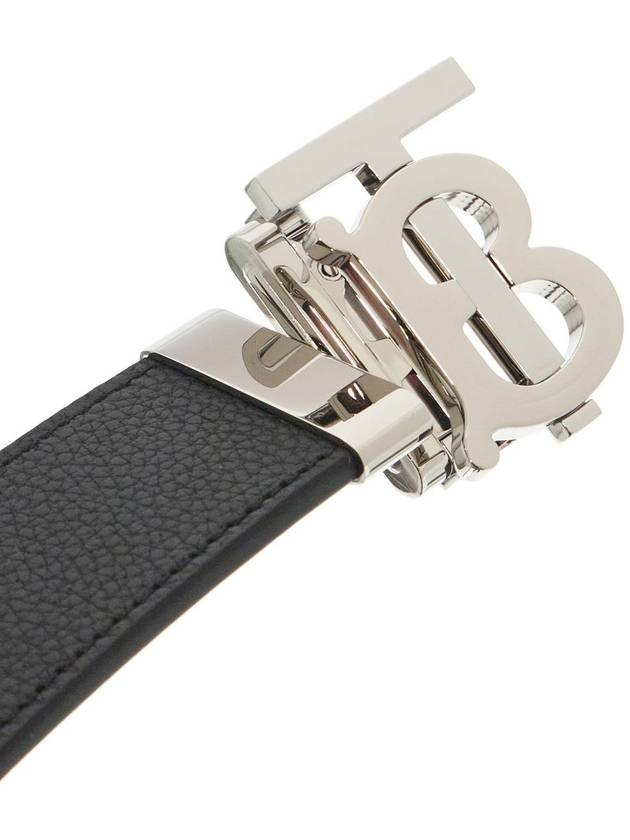 Reversible Monogram Leather Belt Black - BURBERRY - BALAAN 4