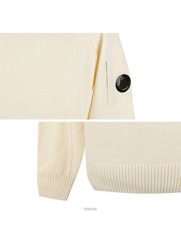 Lens Wappen Wool Knit Top Ivory - CP COMPANY - BALAAN.