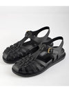 Leather Flat Sandals Black - MARNI - BALAAN 7