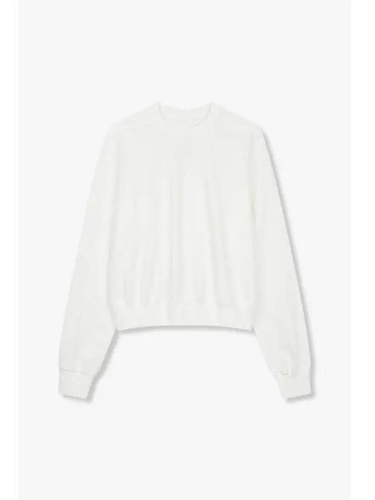 MEN Cropped Crew Neck Sweatshirt White - RICK OWENS - BALAAN 1