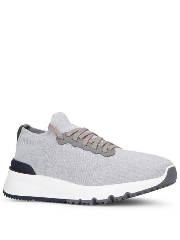 Knit Running Sneakers Grey - BRUNELLO CUCINELLI - BALAAN 3