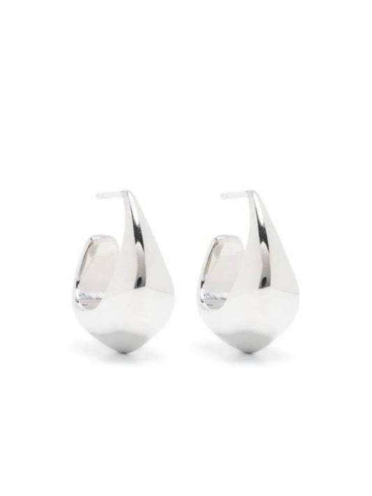 Rhodium Curved Mini Drop Earrings Silver - LEMAIRE - BALAAN 1