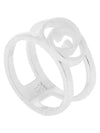 Women's Interlocking G Wide Open Band Ring YBC295716001 Silver - GUCCI - BALAAN.