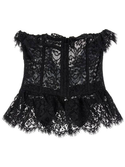 Alessandra Rich Lace Bow Bustier Top - ALESSANDRA RICH - BALAAN 2