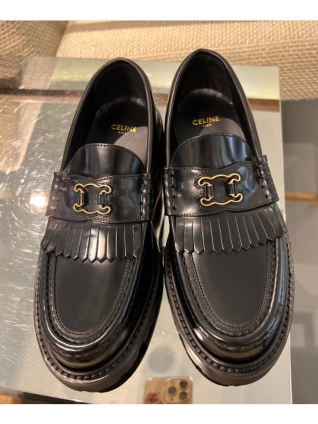 Margaret Triomphe Frame Calfskin Loafers Black - CELINE - BALAAN 2