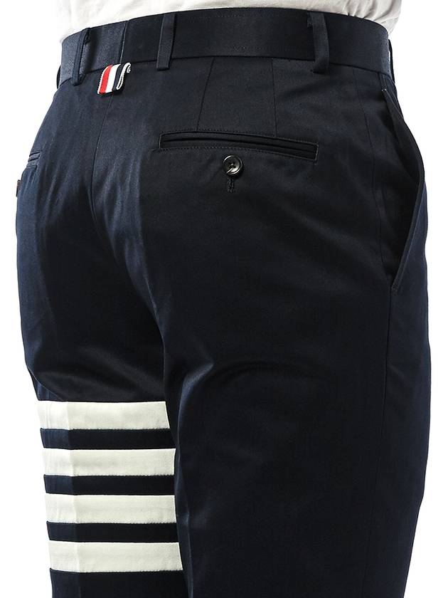 Diagonal Unconstructed Chino Straight Pants Navy - THOM BROWNE - BALAAN 10