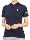 Women's Golf Serafino Classic Short Sleeve PK Shirt Navy - HYDROGEN - BALAAN 6