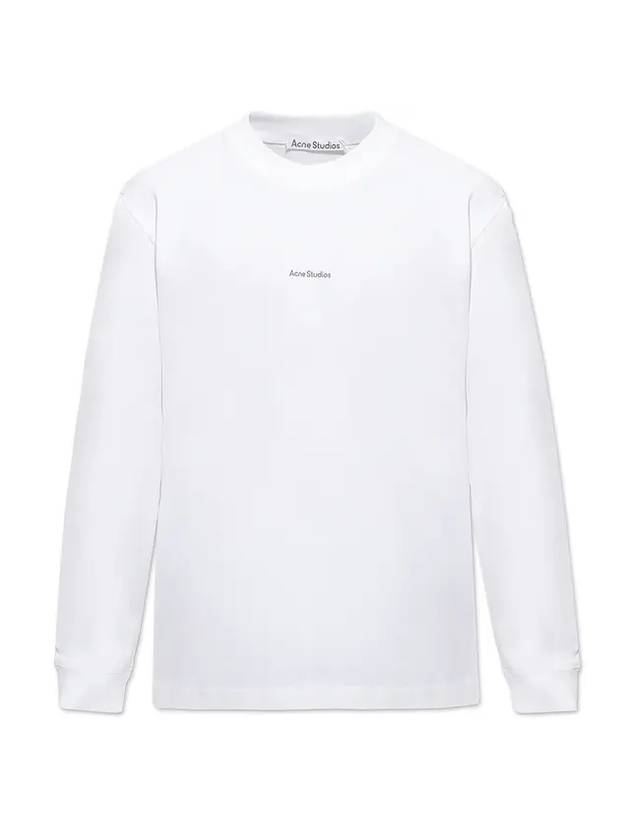 Logo Print Long Sleeve T-Shirt White - ACNE STUDIOS - BALAAN 1