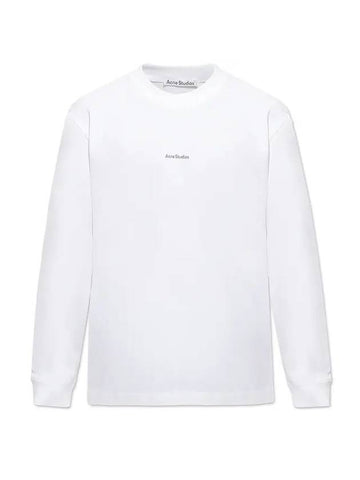 Logo Print Long Sleeve T-Shirt White - ACNE STUDIOS - BALAAN 1