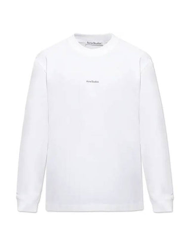 Logo Print Long Sleeve T-Shirt White - ACNE STUDIOS - BALAAN 1