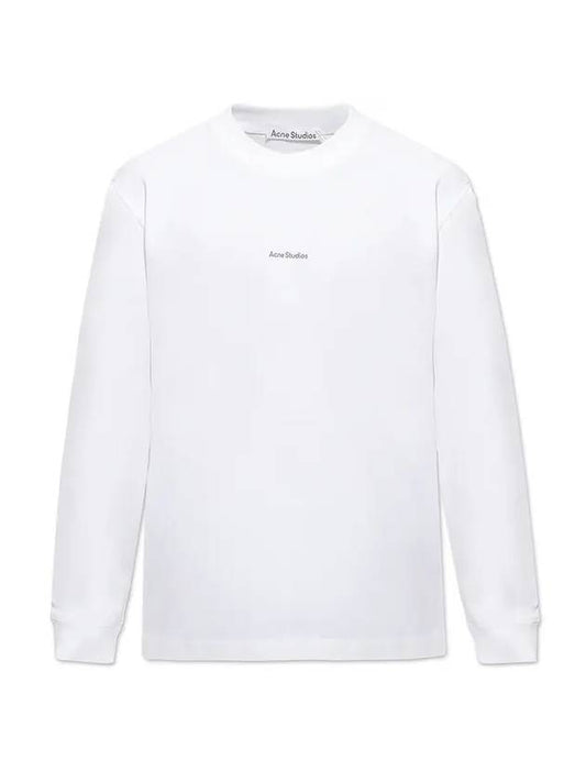 Logo Print Long Sleeve T-Shirt White - ACNE STUDIOS - BALAAN 1