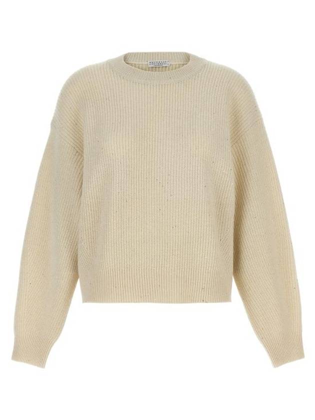 Micro Paillette Knit Top Beige - BRUNELLO CUCINELLI - BALAAN 1