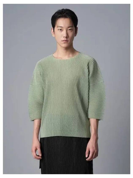 Light mesh oversized t shirt green domestic product GM0024053124743 - ISSEY MIYAKE - BALAAN 1