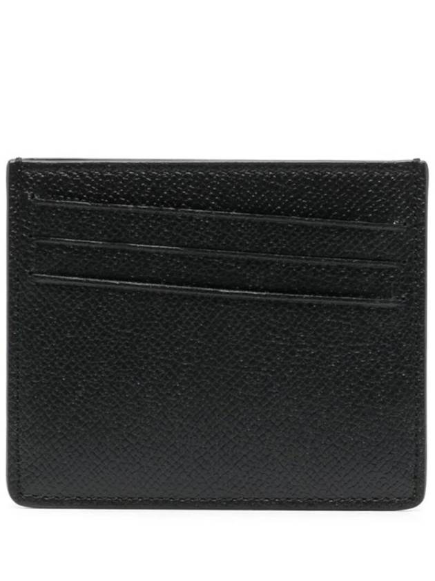 Stitched Grain Leather Card Wallet Black - MAISON MARGIELA - BALAAN 4