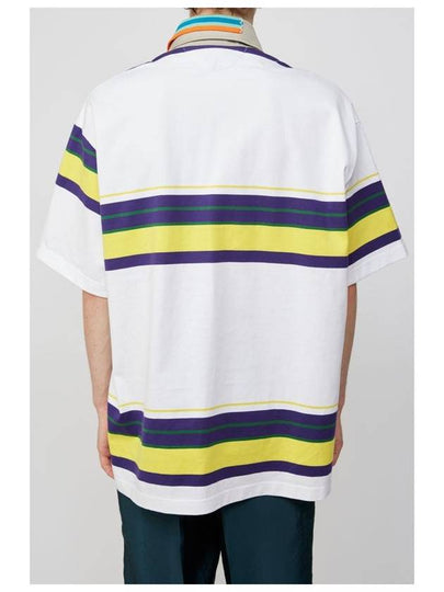 Asymmetry Striped Short Sleeve Polo T Shirt - KOLOR - BALAAN 2