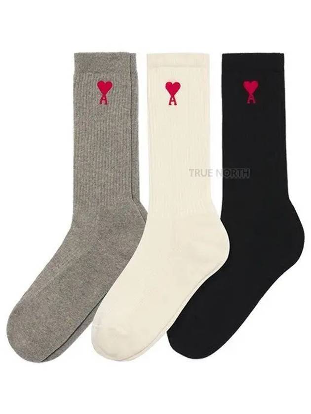 Heart Logo 3 Pack Socks - AMI - BALAAN 2