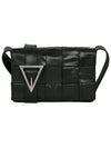 Cassette Intrecciato Small Leather Cross Bag Dark Green - BOTTEGA VENETA - BALAAN 1