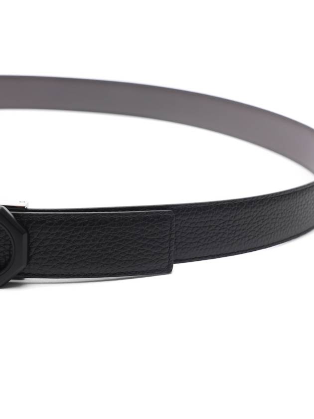 Reversible Gancini Leather Belt Black - SALVATORE FERRAGAMO - BALAAN 6