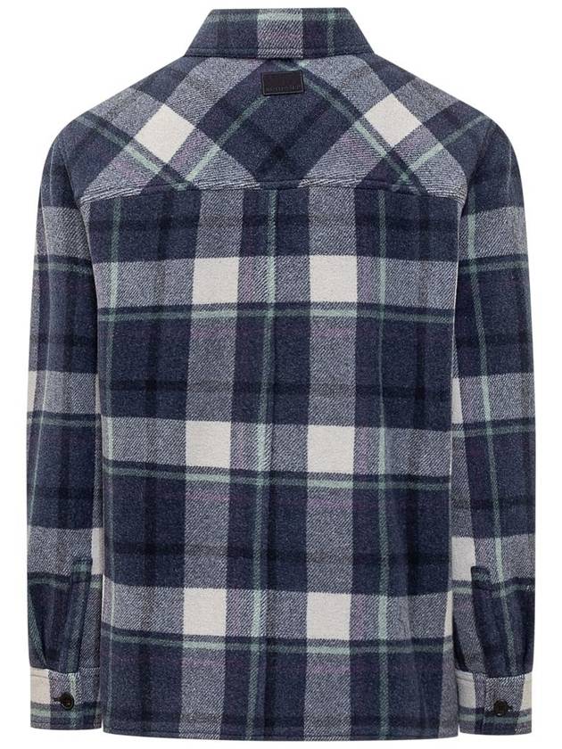 Kervon Check Shirt Jacket Faded Night - ISABEL MARANT - BALAAN 3