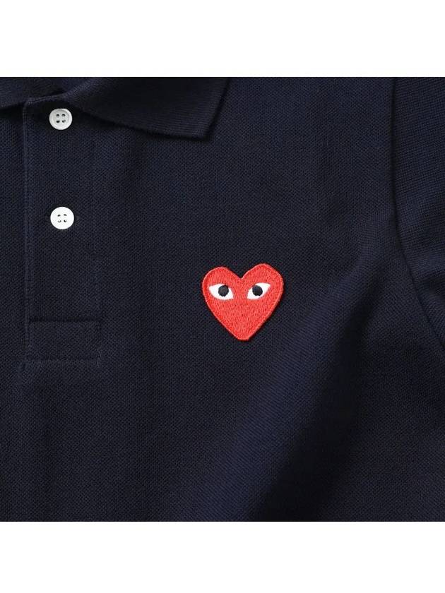 Red Heart Wappen Polo Shirt P1 T006 2 Navy - COMME DES GARCONS - BALAAN 4