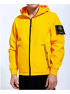 Men's Wappen Patch Softshell Zip Up Hoodie Yellow - STONE ISLAND - BALAAN 3