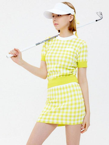 Check jacquard knit set-up yellow - LIKEWIZE - BALAAN 1