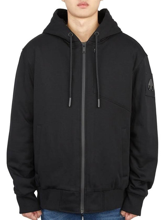 Tilden Fox Fur Zip Up Hoodie Black - MOOSE KNUCKLES - BALAAN 2