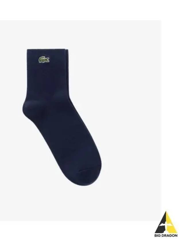 Men s Basic Solid Pique Medium Neck Socks Navy - LACOSTE - BALAAN 1