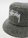 Stock Houndstooth Bucket Hat Black - STUSSY - BALAAN 4