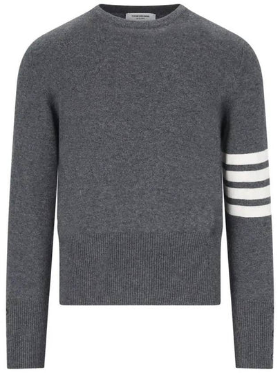 Diagonal Classic Cashmere Knit Top Grey - THOM BROWNE - BALAAN 2