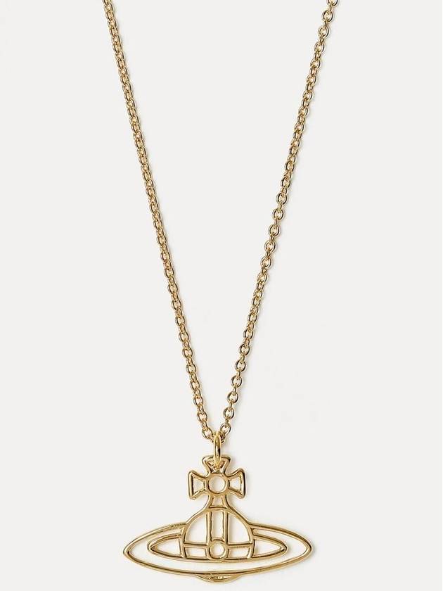 Women's Thin Line Short Flat ORB Pendant Necklace Gold - VIVIENNE WESTWOOD - BALAAN 2