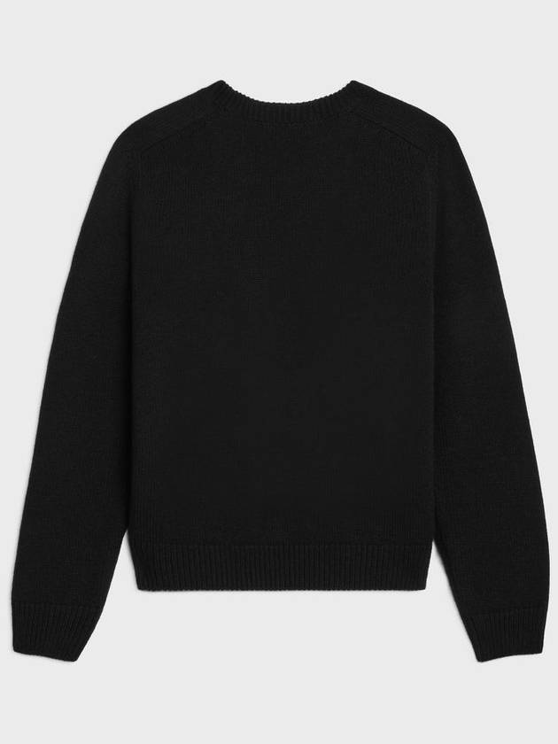 Men's Triomphe Crew Neck Cashmere Wool Knit Top Black - CELINE - BALAAN 3