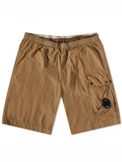 Lens Wappen Nylon Swim Shorts Brown - CP COMPANY - BALAAN 2