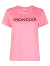 Women's Logo Patch Short Sleeve TShirt Pink 8C00012 829HP 539 - MONCLER - BALAAN 1