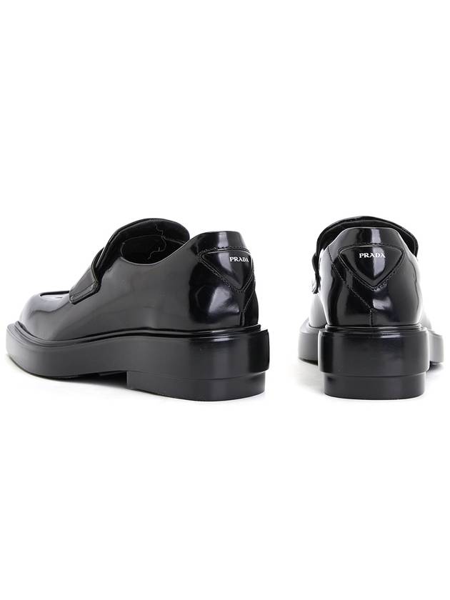 Square Toe Leather Loafers Black - PRADA - BALAAN 7