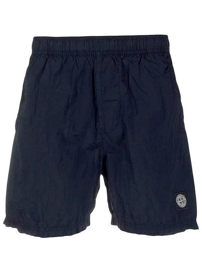 Men's Logo Patch Nylon Swim Shorts Navy - STONE ISLAND - BALAAN 2