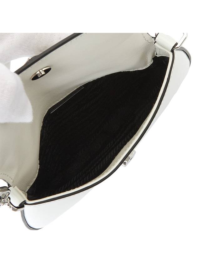 Cleo Brushed Leather Mini Shoulder Bag White - PRADA - BALAAN 8