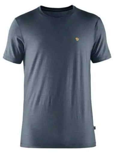 Men's Bergtagen Thin Wool Short Sleeve T-Shirt Mountain Blue - FJALL RAVEN - BALAAN 1