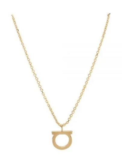 Gancini Large Necklace Brass & Gold - SALVATORE FERRAGAMO - BALAAN 2