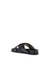 Vitello Calf Enamel Criss Cross Loafer Sandals Black - THOM BROWNE - BALAAN 4