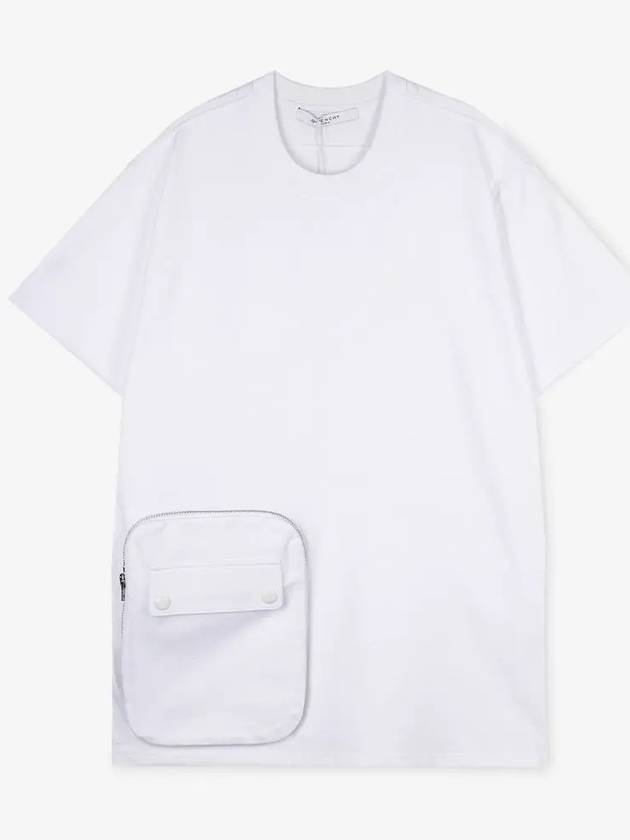 Men's zipper pocket detail white short sleeve t-shirt 7214 666 100 - GIVENCHY - BALAAN 2