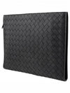 Intrecciato Document Clutch Bag Black - BOTTEGA VENETA - BALAAN 2