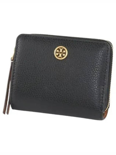 Robinson Logo Plaque Half Wallet Black - TORY BURCH - BALAAN 2