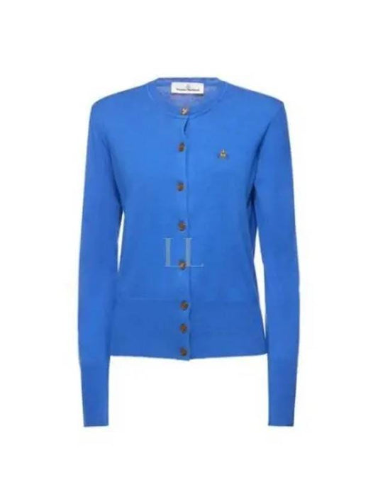 Bea Logo Cardigan Blue - VIVIENNE WESTWOOD - BALAAN 2