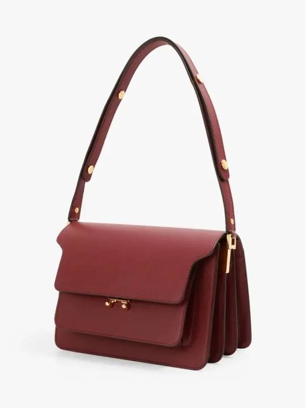 Saffiano Trunk Medium Shoulder Bag Burgundy - MARNI - BALAAN 6